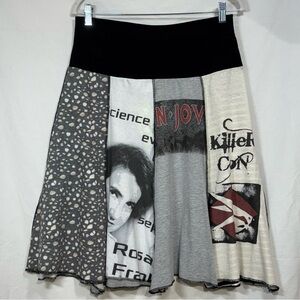 Spiritex Upcycled Gypsy Graphic Cotton Skirt Sz XL, USA made, Boutique